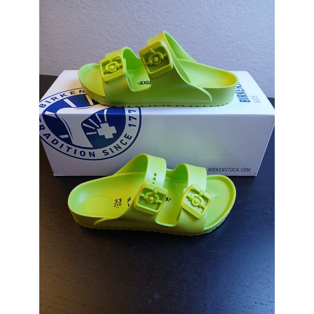 Birkenstock Arizona EVA Kids Sandals Active Lime Neon Green 1024595 Size 33 US 2